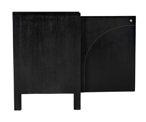 Noir Weston Sideboard – Artisan Crafted Mahogany with Timeless Elegance for Dining and Entryway Storage Hand Rubbed Black with Light Brown Trim GCON386HB