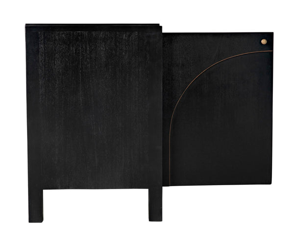 Noir Weston Sideboard – Artisan Crafted Mahogany with Timeless Elegance for Dining and Entryway Storage Hand Rubbed Black with Light Brown Trim GCON386HB