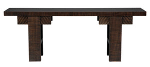 Noir Nabu Console - Handcrafted Mahogany with Sleek Black Finish & Light Brown Trim for Stylish Spaces GCON387HB