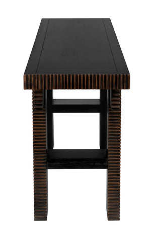 Noir Nabu Console - Handcrafted Mahogany with Sleek Black Finish & Light Brown Trim for Stylish Spaces GCON387HB