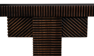 Noir Nabu Console - Handcrafted Mahogany with Sleek Black Finish & Light Brown Trim for Stylish Spaces GCON387HB