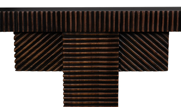 Noir Nabu Console - Handcrafted Mahogany with Sleek Black Finish & Light Brown Trim for Stylish Spaces GCON387HB