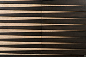 Noir Tyson Sideboard: Mid-Century Modern Ebony Walnut Design with Ample Storage for Stylish Living Spaces GCON389EB