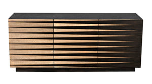 Noir Tyson Sideboard: Mid-Century Modern Ebony Walnut Design with Ample Storage for Stylish Living Spaces GCON389EB