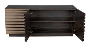 Noir Tyson Sideboard: Mid-Century Modern Ebony Walnut Design with Ample Storage for Stylish Living Spaces GCON389EB