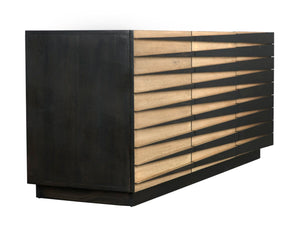 Noir Tyson Sideboard: Mid-Century Modern Ebony Walnut Design with Ample Storage for Stylish Living Spaces GCON389EB