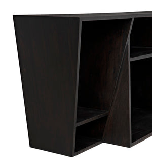 Noir Fatal Sideboard - Handcrafted Ebony Walnut Storage with Minimalist Design for Modern Spaces GCON391EB