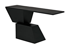 Noir Pieta Console Table - Handcrafted Black Iron, Industrial Design for Modern Entryways & Living Rooms GCON392MTB