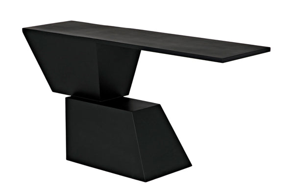 Noir Pieta Console Table - Handcrafted Black Iron, Industrial Design for Modern Entryways & Living Rooms GCON392MTB