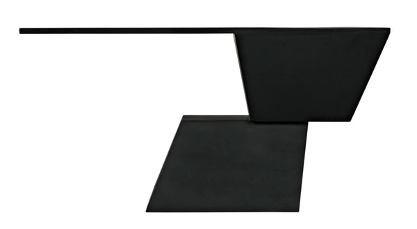 Noir Pieta Console Table - Handcrafted Black Iron, Industrial Design for Modern Entryways & Living Rooms GCON392MTB