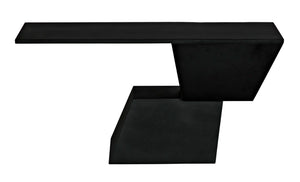 Noir Pieta Console Table - Handcrafted Black Iron, Industrial Design for Modern Entryways & Living Rooms GCON392MTB