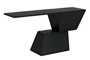 Noir Pieta Console Table - Handcrafted Black Iron, Industrial Design for Modern Entryways & Living Rooms GCON392MTB
