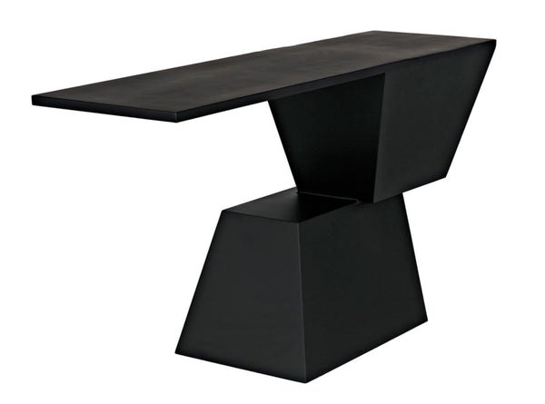 Noir Pieta Console Table - Handcrafted Black Iron, Industrial Design for Modern Entryways & Living Rooms GCON392MTB