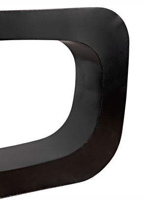 Noir Ponte Console Table - Handcrafted Black Iron Design, Sculptural Style for Modern Entryways & Living Rooms GCON395MTB