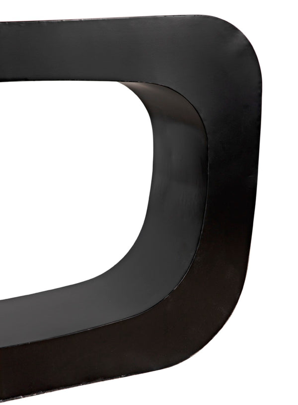 Noir Ponte Console Table - Handcrafted Black Iron Design, Sculptural Style for Modern Entryways & Living Rooms GCON395MTB