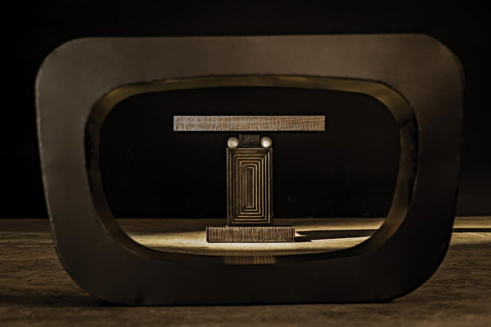 Noir Ponte Console Table - Handcrafted Black Iron Design, Sculptural Style for Modern Entryways & Living Rooms GCON395MTB