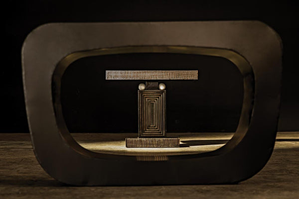 Noir Ponte Console Table - Handcrafted Black Iron Design, Sculptural Style for Modern Entryways & Living Rooms GCON395MTB