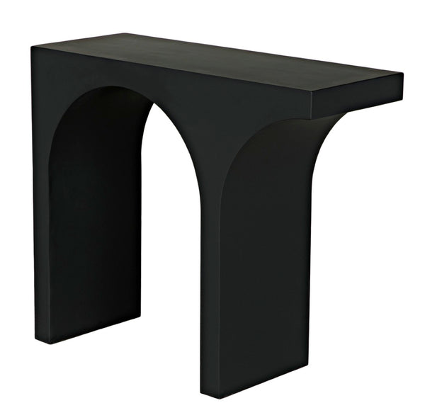 Noir Maximus Industrial-Style Console Table, Matte Black Iron - Versatile & Handcrafted for Modern Spaces GCON396MTB