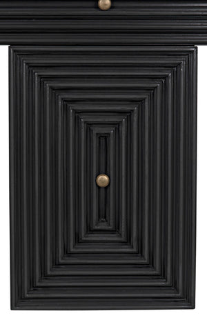 Noir Brice Console Table - Handcrafted Mahogany Entryway Furniture with Brass Accents & Minimalist Design GCON402P