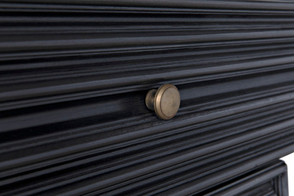 Noir Brice Console Table - Handcrafted Mahogany Entryway Furniture with Brass Accents & Minimalist Design GCON402P