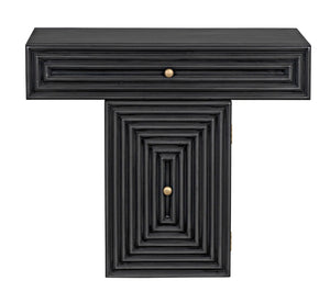 Noir Brice Console Table - Handcrafted Mahogany Entryway Furniture with Brass Accents & Minimalist Design GCON402P