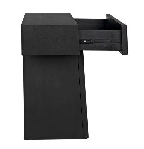 Noir Brice Console Table - Handcrafted Mahogany Entryway Furniture with Brass Accents & Minimalist Design GCON402P