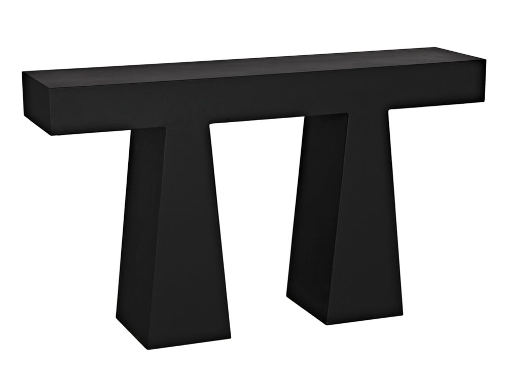 Noir Wendell Console Table - Minimalist Industrial Design, Handcrafted Matte Black Finish for Modern Spaces GCON403MTB