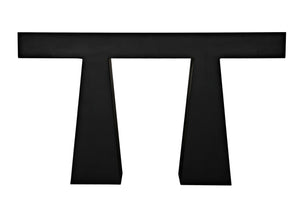 Noir Wendell Console Table - Minimalist Industrial Design, Handcrafted Matte Black Finish for Modern Spaces GCON403MTB