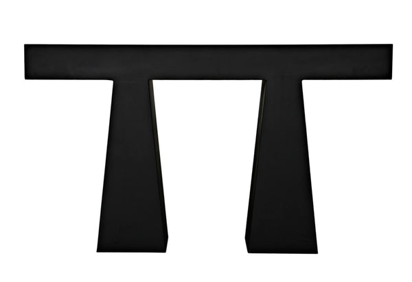 Noir Wendell Console Table - Minimalist Industrial Design, Handcrafted Matte Black Finish for Modern Spaces GCON403MTB