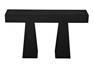 Noir Wendell Console Table - Minimalist Industrial Design, Handcrafted Matte Black Finish for Modern Spaces GCON403MTB