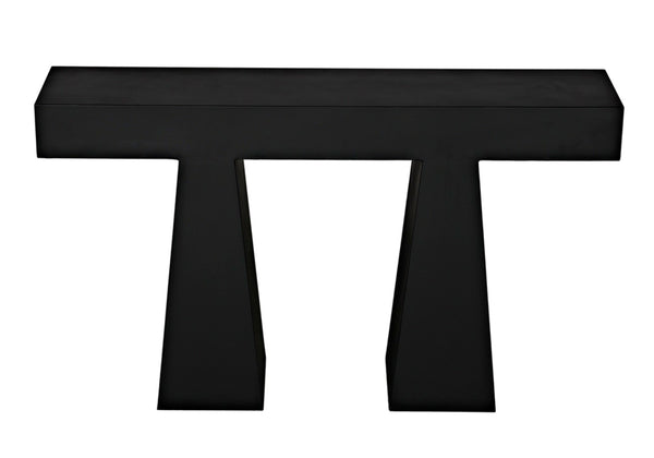 Noir Wendell Console Table - Minimalist Industrial Design, Handcrafted Matte Black Finish for Modern Spaces GCON403MTB