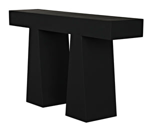 Noir Wendell Console Table - Minimalist Industrial Design, Handcrafted Matte Black Finish for Modern Spaces GCON403MTB