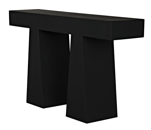 Noir Wendell Console Table - Minimalist Industrial Design, Handcrafted Matte Black Finish for Modern Spaces GCON403MTB