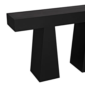 Noir Wendell Console Table - Minimalist Industrial Design, Handcrafted Matte Black Finish for Modern Spaces GCON403MTB