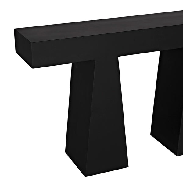 Noir Wendell Console Table - Minimalist Industrial Design, Handcrafted Matte Black Finish for Modern Spaces GCON403MTB