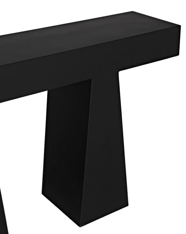 Noir Wendell Console Table - Minimalist Industrial Design, Handcrafted Matte Black Finish for Modern Spaces GCON403MTB