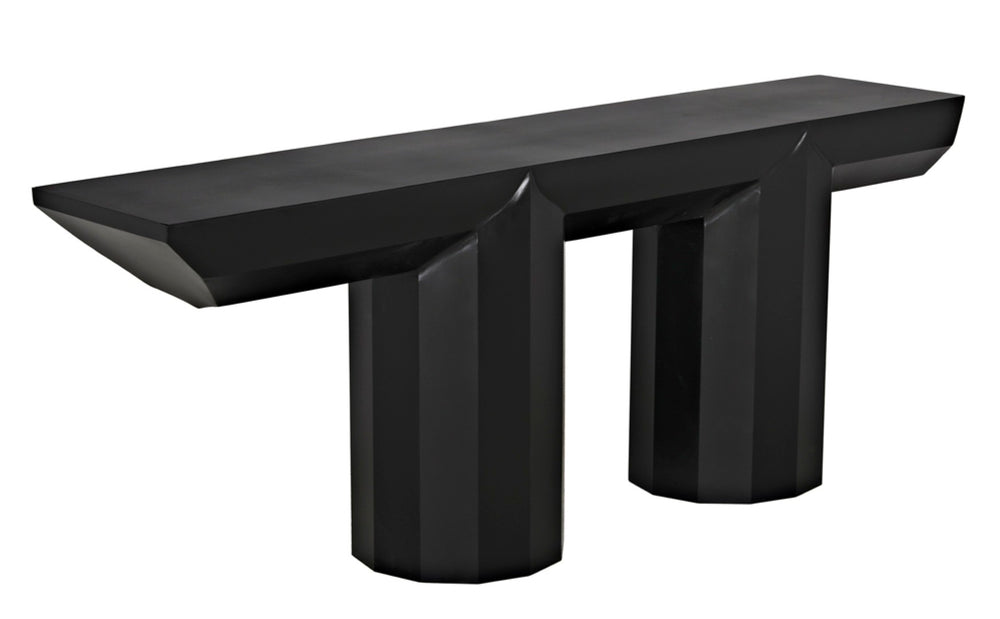 Noir Los Altos Console Table - Artisan-Crafted Matte Black Iron in Minimalist Industrial Style for Any Space GCON404MTB