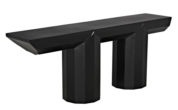Noir Los Altos Console Table - Artisan-Crafted Matte Black Iron in Minimalist Industrial Style for Any Space GCON404MTB