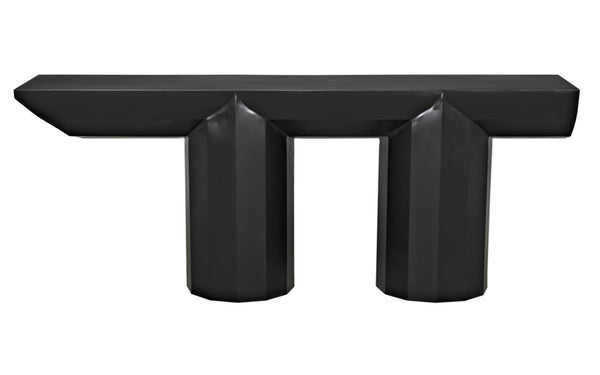 Noir Los Altos Console Table - Artisan-Crafted Matte Black Iron in Minimalist Industrial Style for Any Space GCON404MTB