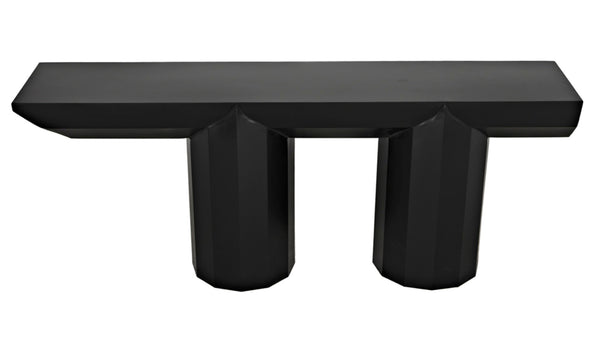 Noir Los Altos Console Table - Artisan-Crafted Matte Black Iron in Minimalist Industrial Style for Any Space GCON404MTB