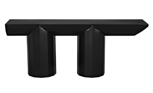 Noir Los Altos Console Table - Artisan-Crafted Matte Black Iron in Minimalist Industrial Style for Any Space GCON404MTB