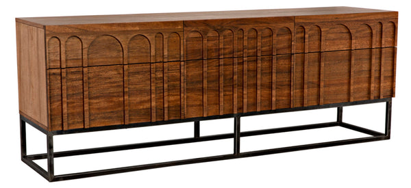Noir Casanova Handcrafted Sideboard - Dark Walnut & Iron, Versatile Storage for Modern & Classic Homes GCON405DW