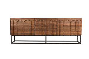 Noir Casanova Handcrafted Sideboard - Dark Walnut & Iron, Versatile Storage for Modern & Classic Homes GCON405DW
