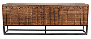 Noir Casanova Handcrafted Sideboard - Dark Walnut & Iron, Versatile Storage for Modern & Classic Homes GCON405DW