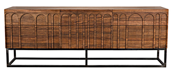 Noir Casanova Handcrafted Sideboard - Dark Walnut & Iron, Versatile Storage for Modern & Classic Homes GCON405DW