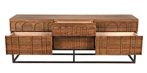 Noir Casanova Handcrafted Sideboard - Dark Walnut & Iron, Versatile Storage for Modern & Classic Homes GCON405DW
