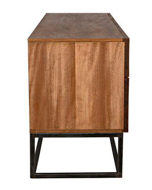 Noir Casanova Handcrafted Sideboard - Dark Walnut & Iron, Versatile Storage for Modern & Classic Homes GCON405DW
