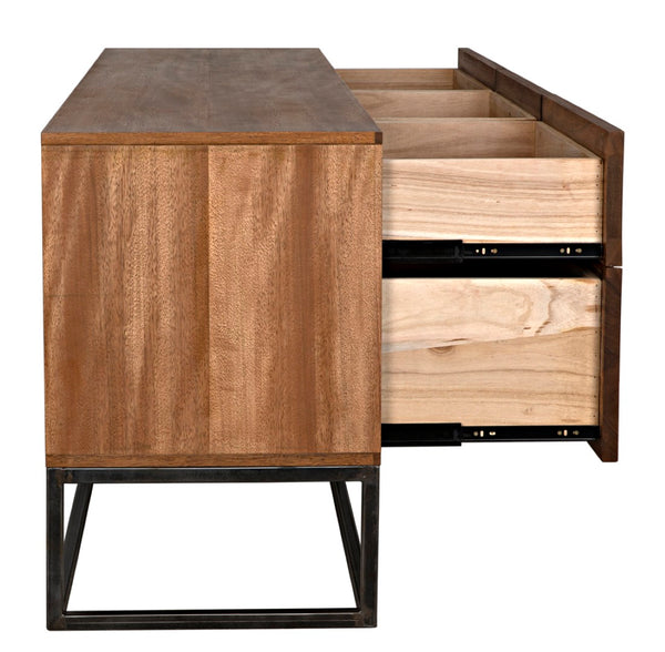 Noir Casanova Handcrafted Sideboard - Dark Walnut & Iron, Versatile Storage for Modern & Classic Homes GCON405DW