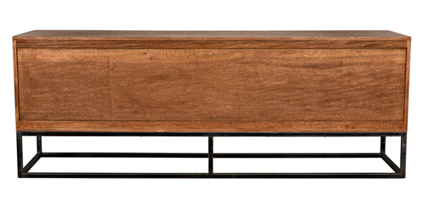 Noir Casanova Handcrafted Sideboard - Dark Walnut & Iron, Versatile Storage for Modern & Classic Homes GCON405DW