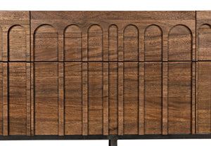Noir Casanova Handcrafted Sideboard - Dark Walnut & Iron, Versatile Storage for Modern & Classic Homes GCON405DW